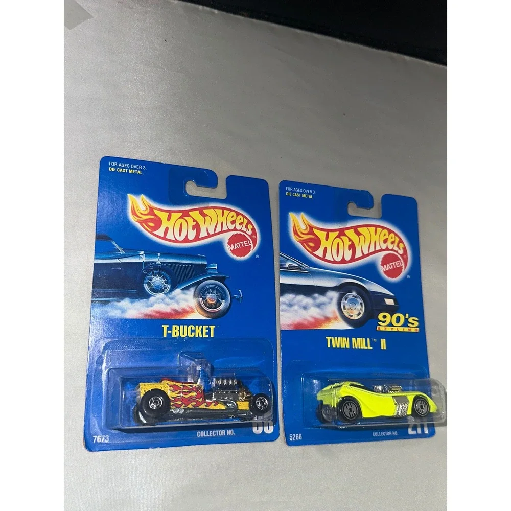 Hot Wheels T-Bucket 68 Twin Mill II 211 Vintage 1991 Diecast Car Lot 2pc Mattel